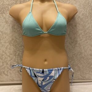 SHEIN Aqua and Patterned Bikini Set